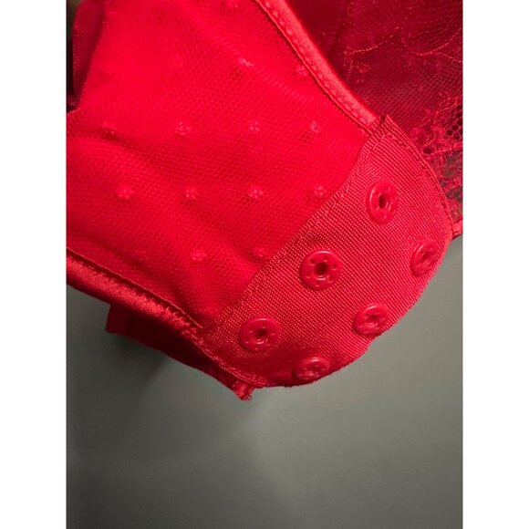 Secret Posessions Red Lingerie Babydoll 36/4C Women’s Lace Sheer Holiday Bride - Picture 4 of 8